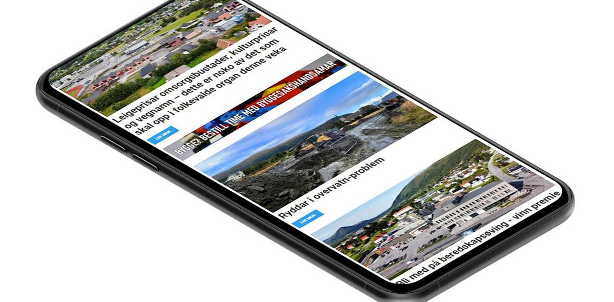illustrasjon telefon med nyheitsbrev